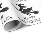 Trendy Spooky Halloween Witch Flying Cadeaupapier (Rol Hoek)