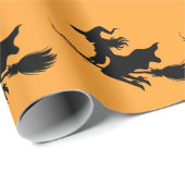 Trendy Spooky Halloween Witch Flying Cadeaupapier (Rol Hoek)