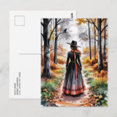 Trendy Spooky Halloween Witch Forest krowl Briefkaart (Voorkant / Achterkant)