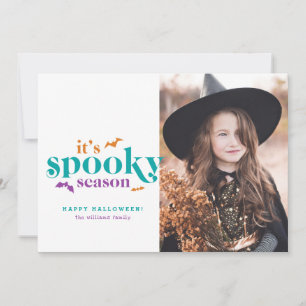 Trendy Spooky Season Halloween-fotokaarten Kaart