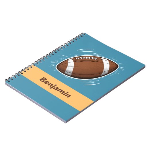 Trendy Sport Boy Amerikaans Football gepersonalise Notitieboek (Linkerzijde)