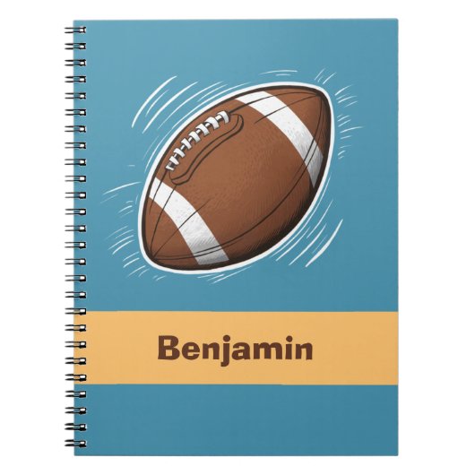 Trendy Sport Boy Amerikaans Football gepersonalise Notitieboek (Voorkant)