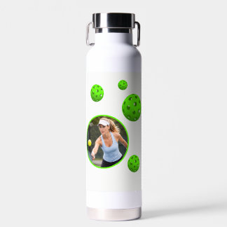 Trendy Sporten Initiële Naam Foto Pickleball Paddl Waterfles
