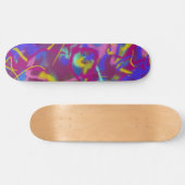 Trendy Spray Paint Paars Blue Pattern Skateboard (Horizontaal)