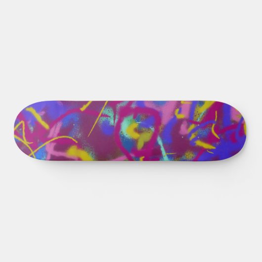 Trendy Spray Paint Paars Blue Pattern Skateboard (Horizontaal)