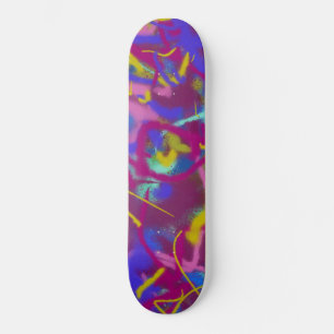 Trendy Spray Paint Paars Blue Pattern Skateboard