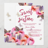 Trendy Spring Butterfly tulpen zoet zestien Kaart (Voorkant / Achterkant)