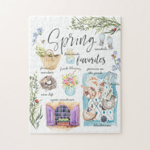 Trendy Spring Favorieten   Illustratie Waterverf Legpuzzel