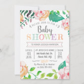 Trendy Spring Floral Typography Baby shower Kaart (Voorkant)