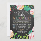 Trendy Spring Floral Typography Baby shower Kaart (Voorkant)