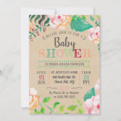 Trendy Spring Floral Typography Baby shower Kaart (Voorkant)