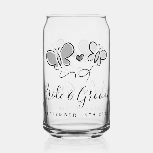 Trendy sprintime bruiloft blikbril blikvorm glas (Voorkant)