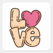 Trendy Square Love Sticker (Voorkant)