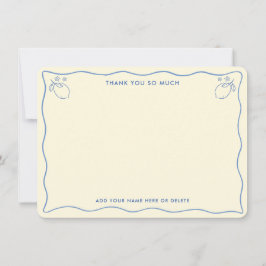 Trendy Squiggle Border Lemon Doodles Bridal Shower Bedankkaart