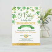 Trendy St Patrick's Day Lucky Shamrock Baby shower Kaart (Staand voorkant)