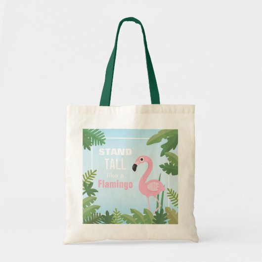 Trendy Sta Recht Als Een Flamingo Boodschappentas Tote Bag (Voorkant)
