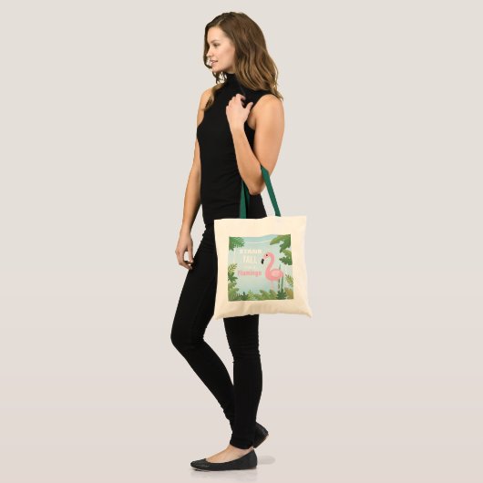 Trendy Stand-up als een Flamingo Canvas tas (Voorkant (model))