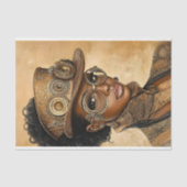 Trendy Steampunk Dark Skin Woman AD1Z Decoupage Tissuepapier (Voorkant)