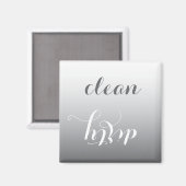 Trendy Steel Grey Clean of Dirty Vaatwasser Magnet (Voorkant / Achterkant)