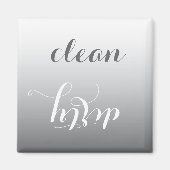 Trendy Steel Grey Clean of Dirty Vaatwasser Magnet (Voorkant)