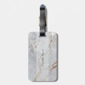 Trendy Steen Marmer Textuur, Monogram Bagagelabel (Achterkant verticaal)
