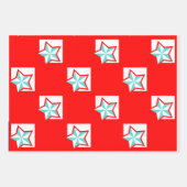 Trendy Sterren Wrapping Paper Flat Sheet Set van 3 (Voorkant)
