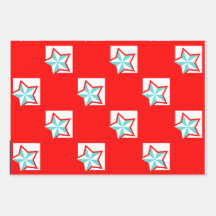 Trendy Sterren Wrapping Paper Flat Sheet Set van 3