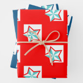 Trendy Sterren Wrapping Paper Flat Sheet Set van 3 (In situ)