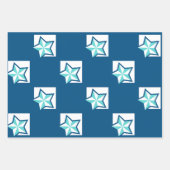 Trendy Sterren Wrapping Paper Flat Sheet Set van 3 (Voorkant 3)