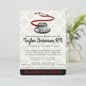 Trendy Stethoscope Medical School Afstuderen Kaart (Staand voorkant)