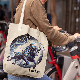 Trendy Stier Waterverf Dierenriem Ontwerp Tote Bag