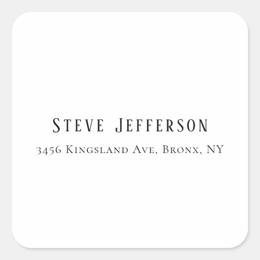 Trendy Stijl Elegant Minimalistisch Eenvoudig Zwar Vierkante Sticker (Voorkant)