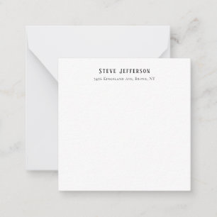 Trendy stijl Elegante minimalistische effen zwarte Notitiekaartje