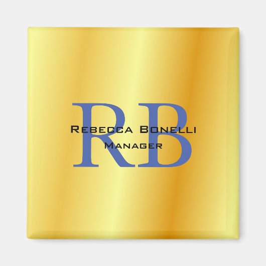 Trendy stijl monogram minimalistisch gewoon goudkl magneet (Voorkant)