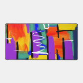 Trendy Stijlvol Abstract Kleurrijk Kunstwerk Regen Bureaumat (Voorkant)