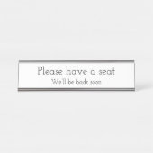 Trendy, stijlvol "Alsjeblieft, plaats!" Bureau Naambordje (Voorkant)