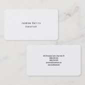 Trendy Stijlvol Eenvoudig Plain White-minimalist Visitekaartje (Voorkant / Achterkant)