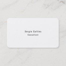 Trendy Stijlvol Eenvoudig Plain White-minimalist Visitekaartje