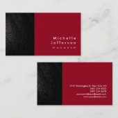 Trendy stijlvol leder Carmine Red Visitekaartje (Voorkant / Achterkant)