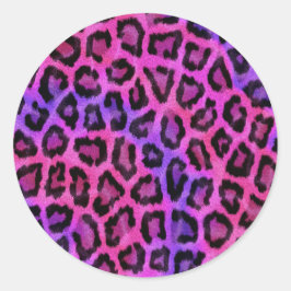 Trendy stijlvol luipaard patroon ronde sticker