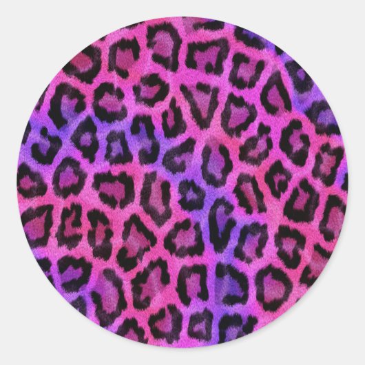 Trendy stijlvol luipaard patroon ronde sticker (Voorkant)