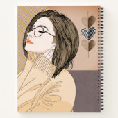 Trendy stijlvol meisje chique liefde hart geperson notitieboek (Achterkant)