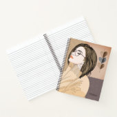 Trendy stijlvol meisje chique liefde hart geperson notitieboek (Binnen)