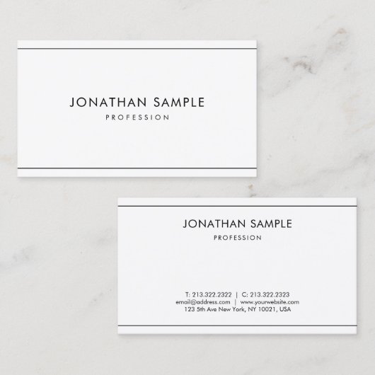 Trendy Stijlvol - minimalistisch Modern Profession Visitekaartje (Voorkant / Achterkant)