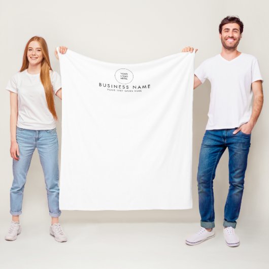 Trendy Stijlvol Modern Eenvoudig Bedrijf Logo Fleece Deken (In situ)