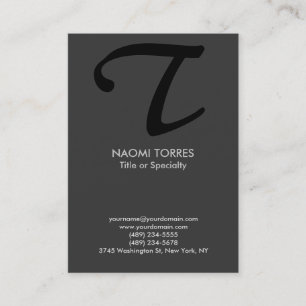 Trendy stijlvol modern grijs zwart monogram visitekaartje