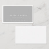 Trendy Stijlvol Modern Minimalist Gray Plain Visitekaartje (Voorkant / Achterkant)