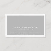 Trendy Stijlvol Modern Minimalist Gray Plain Visitekaartje (Voorkant)