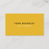Trendy Stijlvol Mustard Yellow Modern Minimal Visitekaartje (Voorkant)
