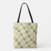 Trendy stijlvol retro groen geruit patroon tote bag (Achterkant)